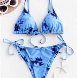 Zaful Tie-Dye String Bikini Swimsuit